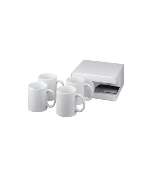 Ceramic mugg med fyra delar i presentförpackning