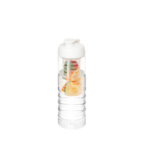 H2O Treble 750 ml sportflaska med uppfällbart lock och fruktkolv